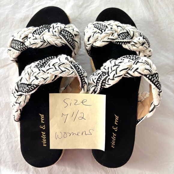 The Original | Navy Ivory - Red Women NWOT Violet & Red espadrilles black white braided SZ 7.5